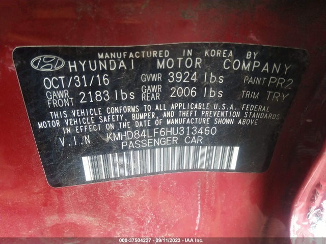 Hyundai Elantra Value Edition 2017 KMHD84LF6HU313460 Image 9