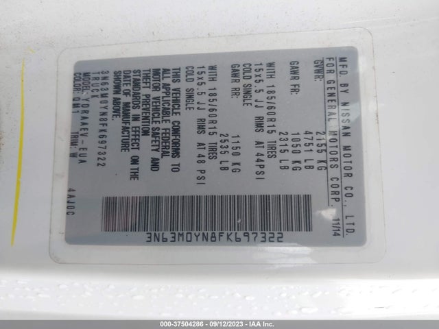 3N63M0YN8FK697322 Chevrolet City Express Cargo Van Ls