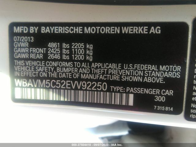 WBAVM5C52EVV92250 BMW X1 Xdrive35i