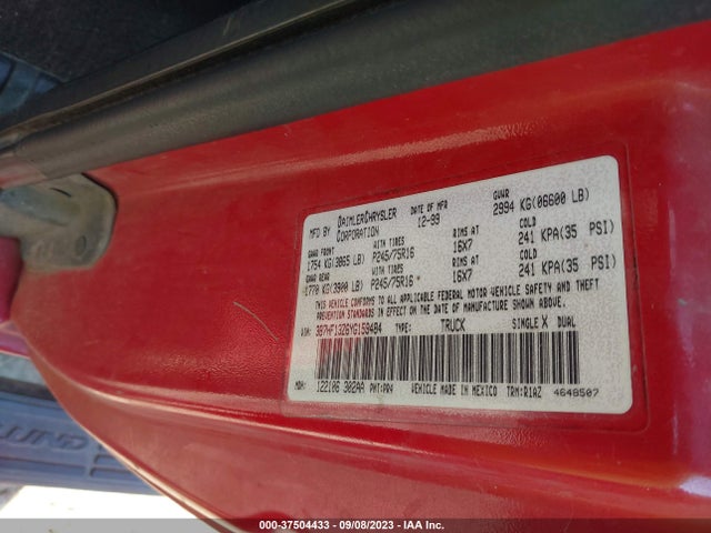 2000 DODGE RAM 1500 VIN: 3B7HF13Z6YG159484