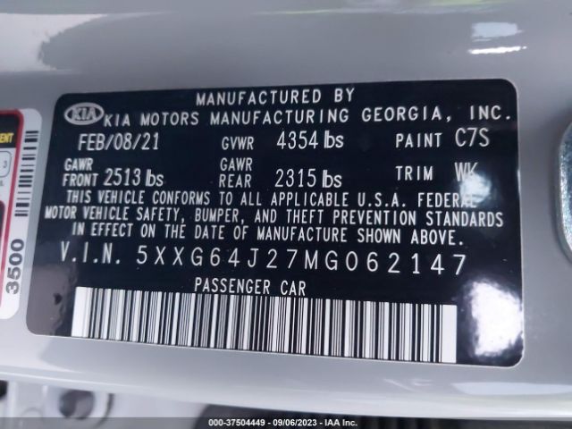 5XXG64J27MG062147 KIA K5 Gt-line