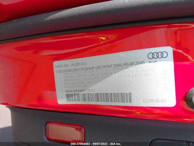 WAUC4CF54MA018942 Audi S5 Sportback Premium Plus