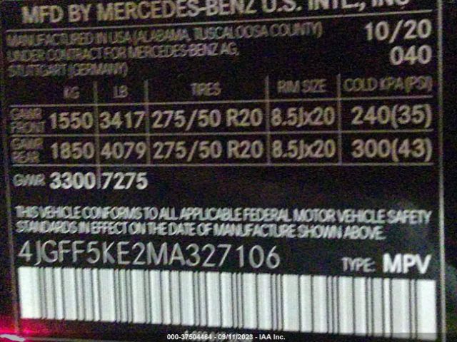4JGFF5KE2MA327106 Mercedes-Benz Gls Gls 450