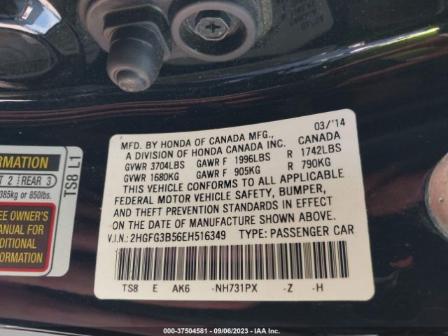 2HGFG3B56EH516349 Honda Civic Coupe Lx