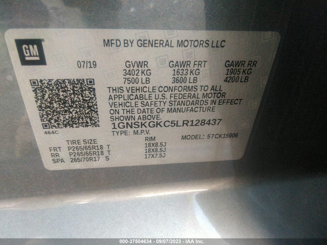 Chevrolet Suburban Ls 2020 1GNSKGKC5LR128437 Image 9