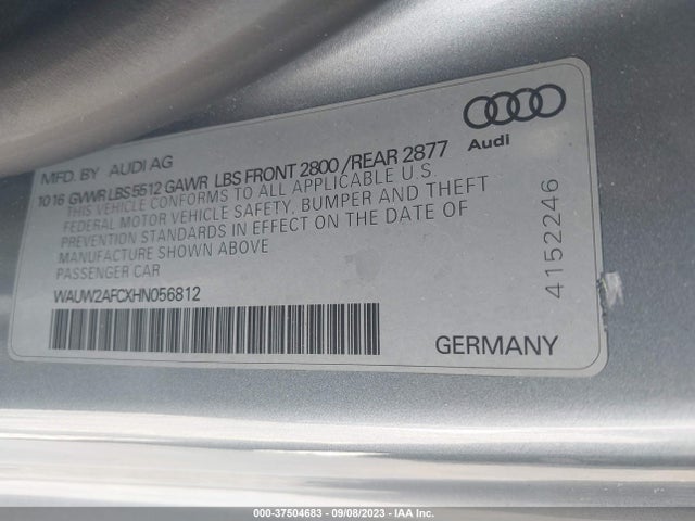 WAUW2AFCXHN056812 Audi A7 Premium Plus