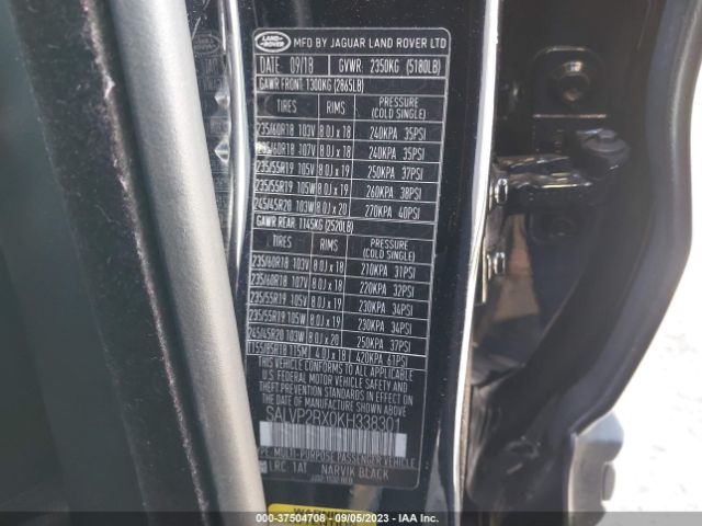 SALVP2RX0KH338301 Land Rover Range Rover Evoque Se/se Premium
