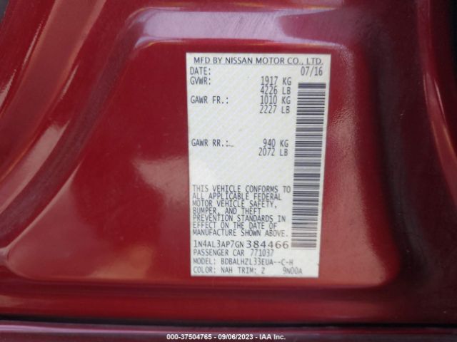 1N4AL3AP7GN384466 Nissan Altima 2.5 Sr