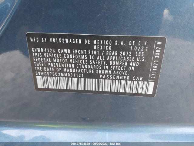 3VWG57BU2MM091121 Volkswagen Jetta Sel Premium