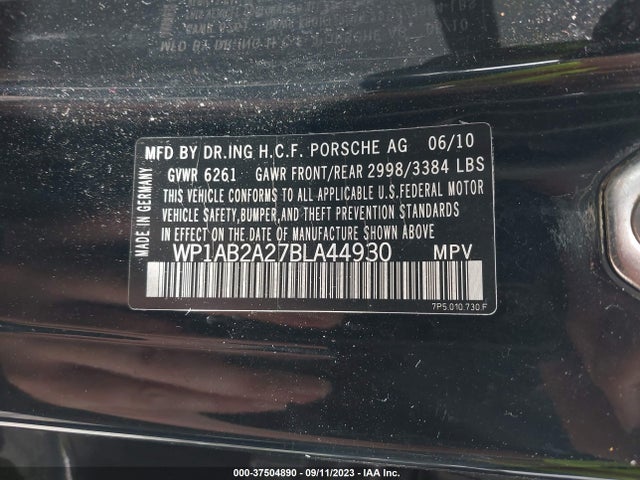 2011 PORSCHE CAYENNE WP1AB2A27BLA44930 Photo 8