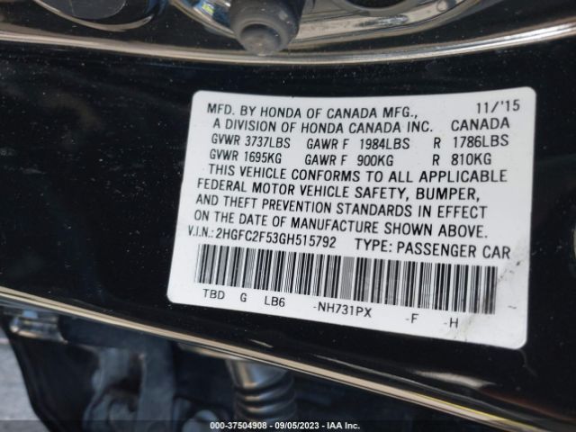 2HGFC2F53GH515792 Honda Civic Sedan Lx