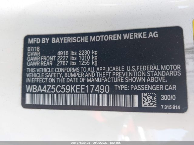 WBA4Z5C59KEE17490 BMW 4 Series 440i