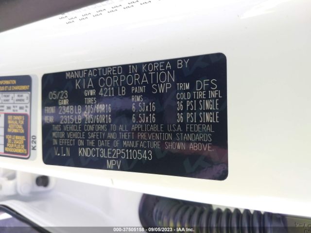 KNDCT3LE2P5110543 KIA NIRO SX