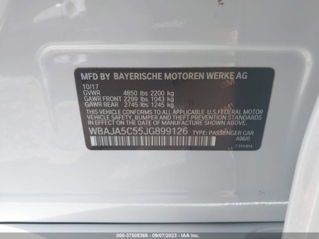 WBAJA5C55JG899126 BMW 5 Series 530i