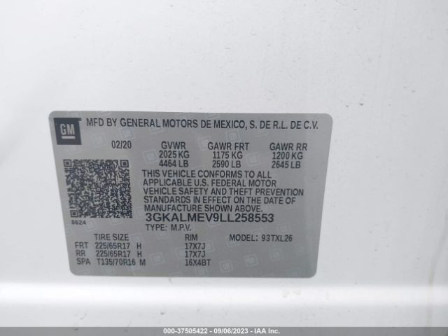 3GKALMEV9LL258553 GMC Terrain Sle