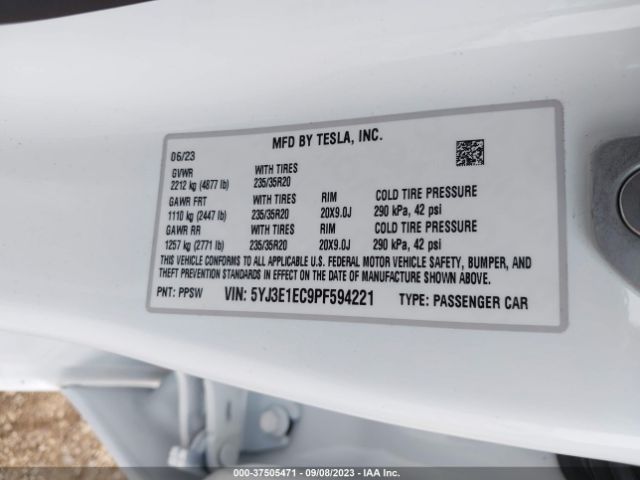 5YJ3E1EC9PF594221 Tesla Model 3 Performance