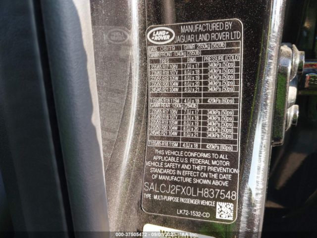 2020 LAND ROVER DISCOVERY SPORT SALCJ2FX0LH837548 Photo 8