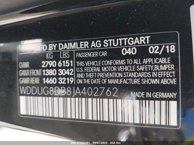WDDUG8DB8JA402762 Mercedes-Benz S-class S 560