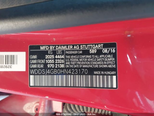 WDDSJ4GB0HN423170 Mercedes-Benz Cla Cla 250