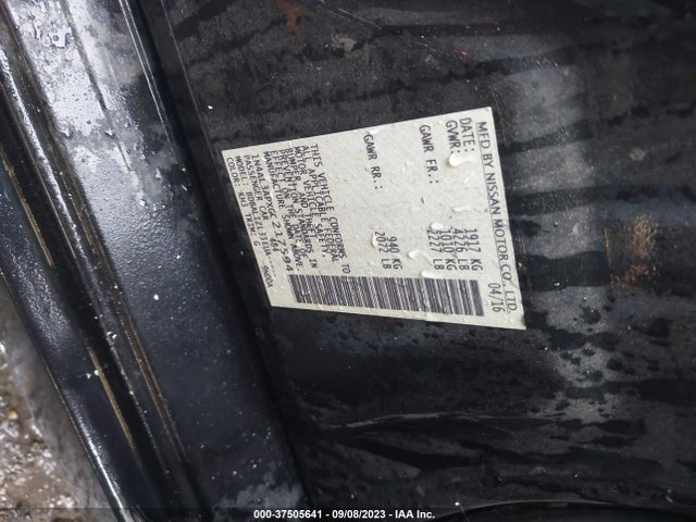 2016 NISSAN ALTIMA 2.5 SL/2.5 SR/2.5 SV/2.5/2.5 S VIN: 1N4AL3APXGC217594