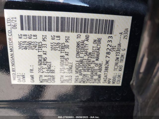 5N1AT3BB2MC782233 Nissan ROGUE SV