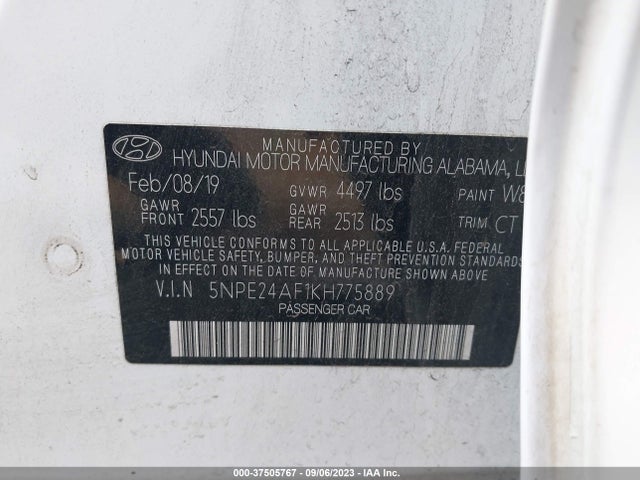 Hyundai SONATA SE 2019 5NPE24AF1KH775889 Image 9