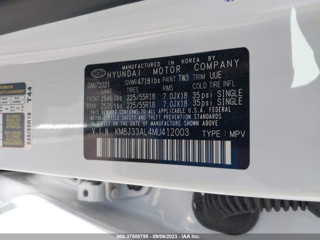 Hyundai Tucson Ultimate 2021 KM8J33AL4MU412003 Image 16
