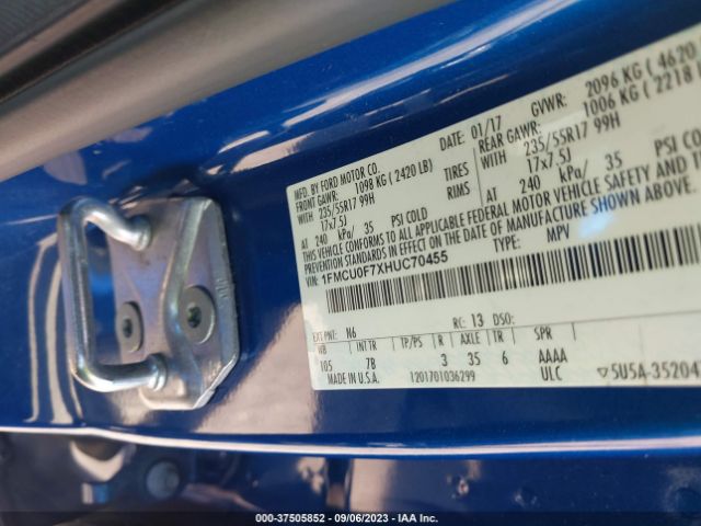 1FMCU0F7XHUC70455 Ford ESCAPE S