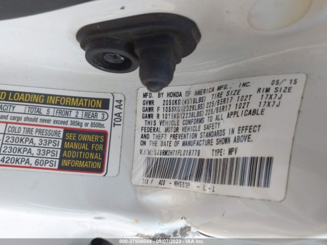 5J6RM3H71FL018779 Honda Cr-v Ex-l