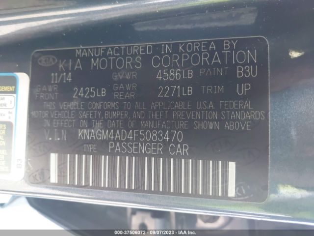 KNAGM4AD4F5083470 KIA OPTIMA HYBRID
