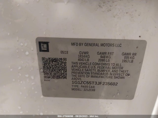 Chevrolet MALIBU LS 2018 1G1ZC5ST3JF235602 Image 9