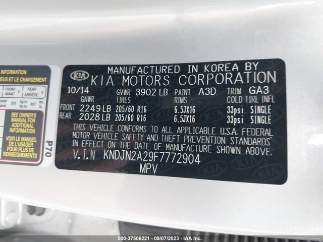 KIA Soul 2015 KNDJN2A29F7772904 Image 22