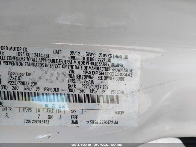2013 FORD C-MAX HYBRID SEL VIN: 1FADP5BUXDL503443
