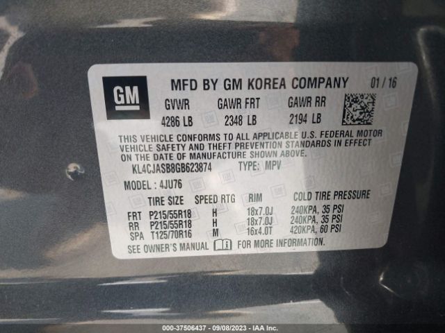 KL4CJASB8GB623874 Buick Encore