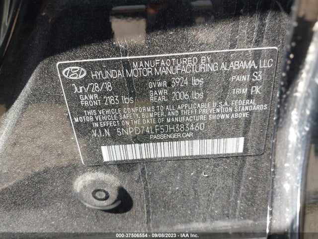 Hyundai ELANTRA SE 2018 5NPD74LF5JH383460 Image 9