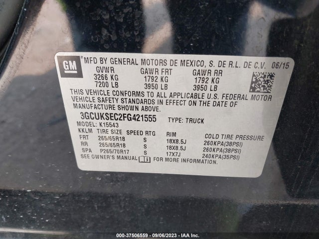 Chevrolet Silverado 1500 Ltz 2015 3GCUKSEC2FG421555 Image 9