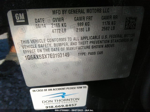1G6AX5SX7E0193149 Cadillac Cts Sedan Luxury Awd