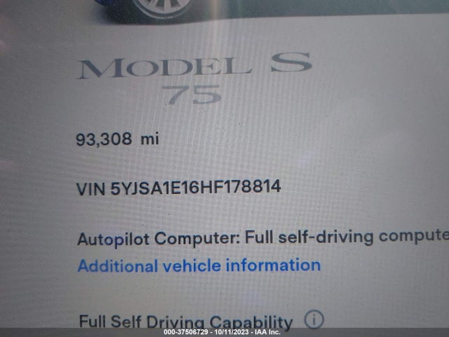Tesla Model S 60/75 2017 5YJSA1E16HF178814 Image 15