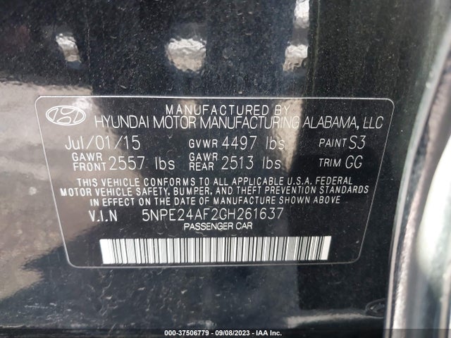 Hyundai Sonata 2.4l Se 2016 5NPE24AF2GH261637 Image 9