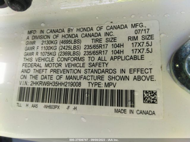 2HKRW6H35HH219008 Honda CR-V LX