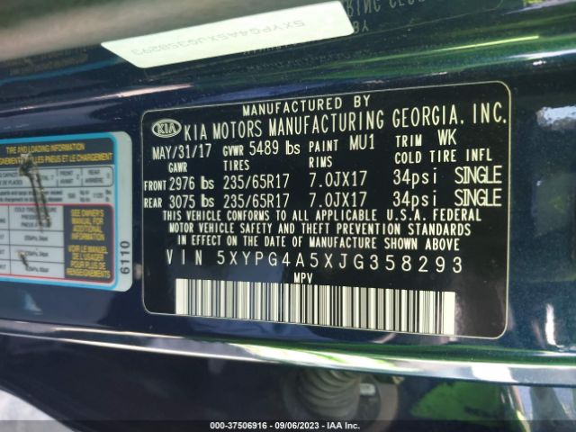 5XYPG4A5XJG358293 KIA Sorento Lx V6