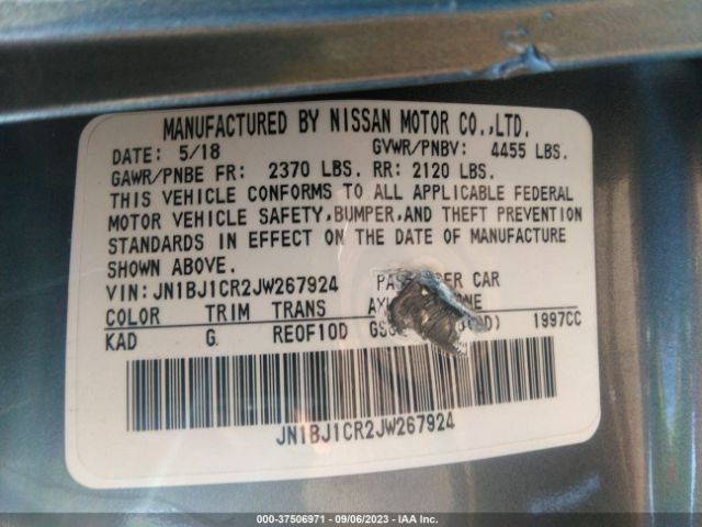 JN1BJ1CR2JW267924 Nissan Rogue Sport Sl