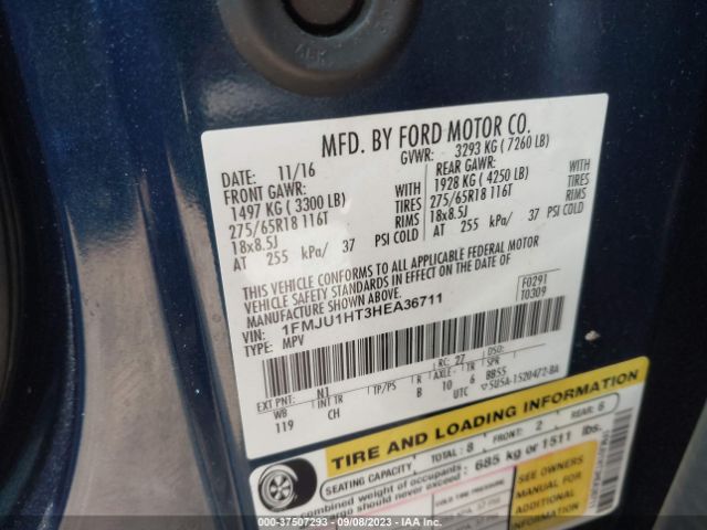 1FMJU1HT3HEA36711 Ford Expedition Xlt/king Ranch