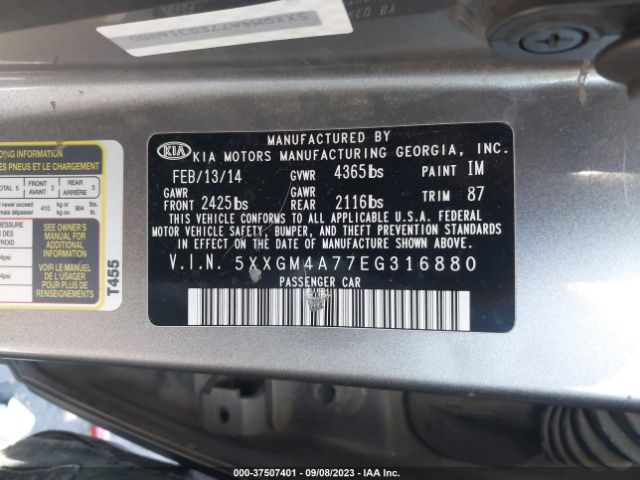 5XXGM4A77EG316880 KIA Optima Lx