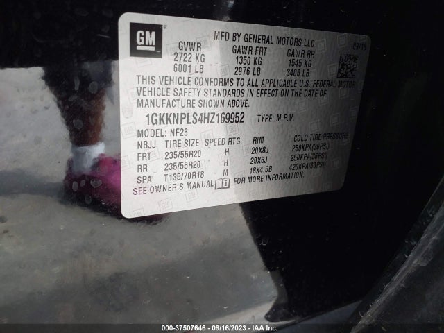 GMC Acadia Denali 2017 1GKKNPLS4HZ169952 Image 9