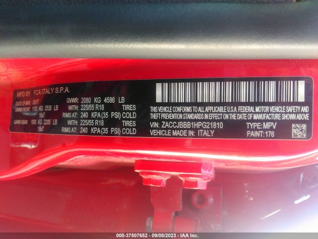 ZACCJBBB1HPG21810 Jeep Renegade Altitude