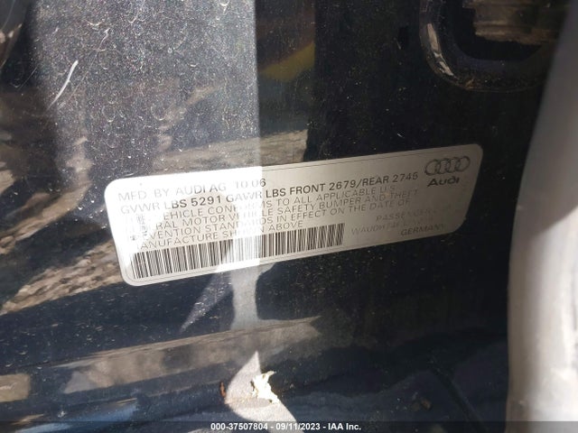 2007 AUDI A6 3.2L VIN: WAUDH74F37N059717