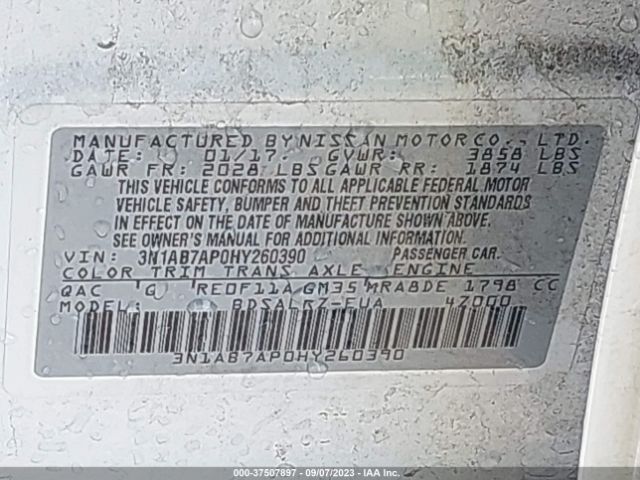 3N1AB7AP0HY260390 Nissan SENTRA SR