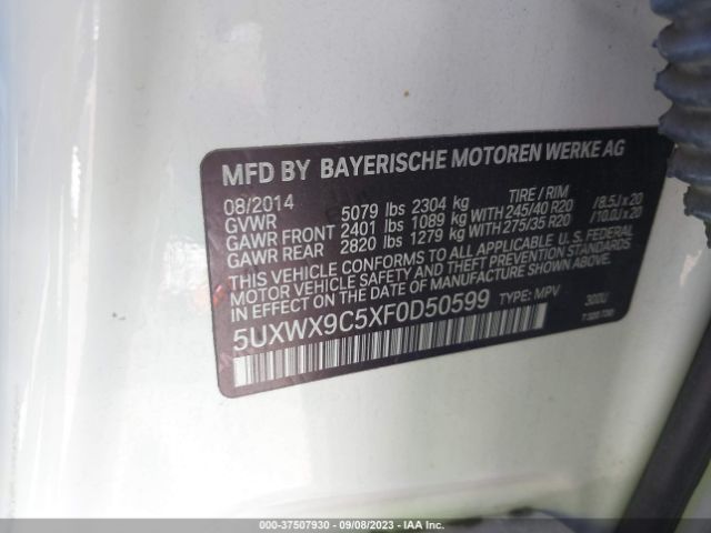 5UXWX9C5XF0D50599 BMW X3 Xdrive28i