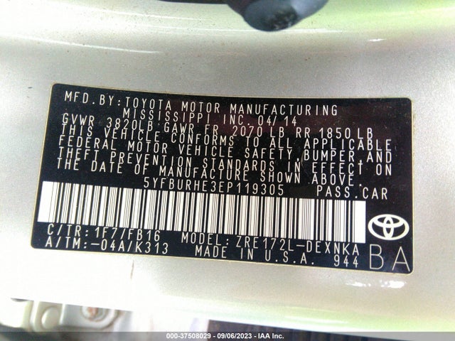 Toyota Corolla 2014 5YFBURHE3EP119305 Image 21